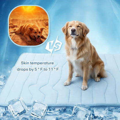 Vagascape Cooling Pet Mat, Eco-Friendly Cooling Pad for Large Dog, Summervibes Cooling Mats for Dog Bed, Cool Dog Stuff, Washable Pet Mat, Use in Crate, Trunk, Camping, Outdoors, Portable,Machine Washable, Durable, without Gel, Outdoorfun, Dog Cooling Bed