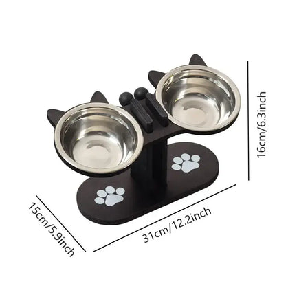 Multi-Layer Elevated Cat Feeder with Stainless Steel Food & Water Bowls, Adjustable Height Design, Includes 3 Stands, Easy-To-Assemble & Portable, Ideal for Multiple Cats, Feeding Supplies for Pet Lovers