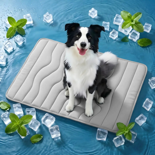 Vagascape Cooling Pet Mat, Eco-Friendly Cooling Pad for Large Dog, Summervibes Cooling Mats for Dog Bed, Cool Dog Stuff, Washable Pet Mat, Use in Crate, Trunk, Camping, Outdoors, Portable,Machine Washable, Durable, without Gel, Outdoorfun, Dog Cooling Bed