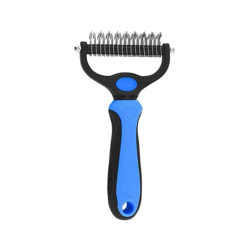 Pet Dematting Undercoat Rake for Long-Haired Dogs & Cats, Double-Sided Grooming Comb for Loose Fur and Light Tangles, Routine Pet Coat Care Tool, Results May Vary by Coat Type