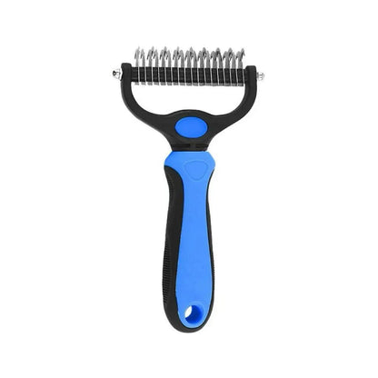 Pet Dematting Undercoat Rake for Long-Haired Dogs & Cats, Double-Sided Grooming Comb for Loose Fur and Light Tangles, Routine Pet Coat Care Tool, Results May Vary by Coat Type