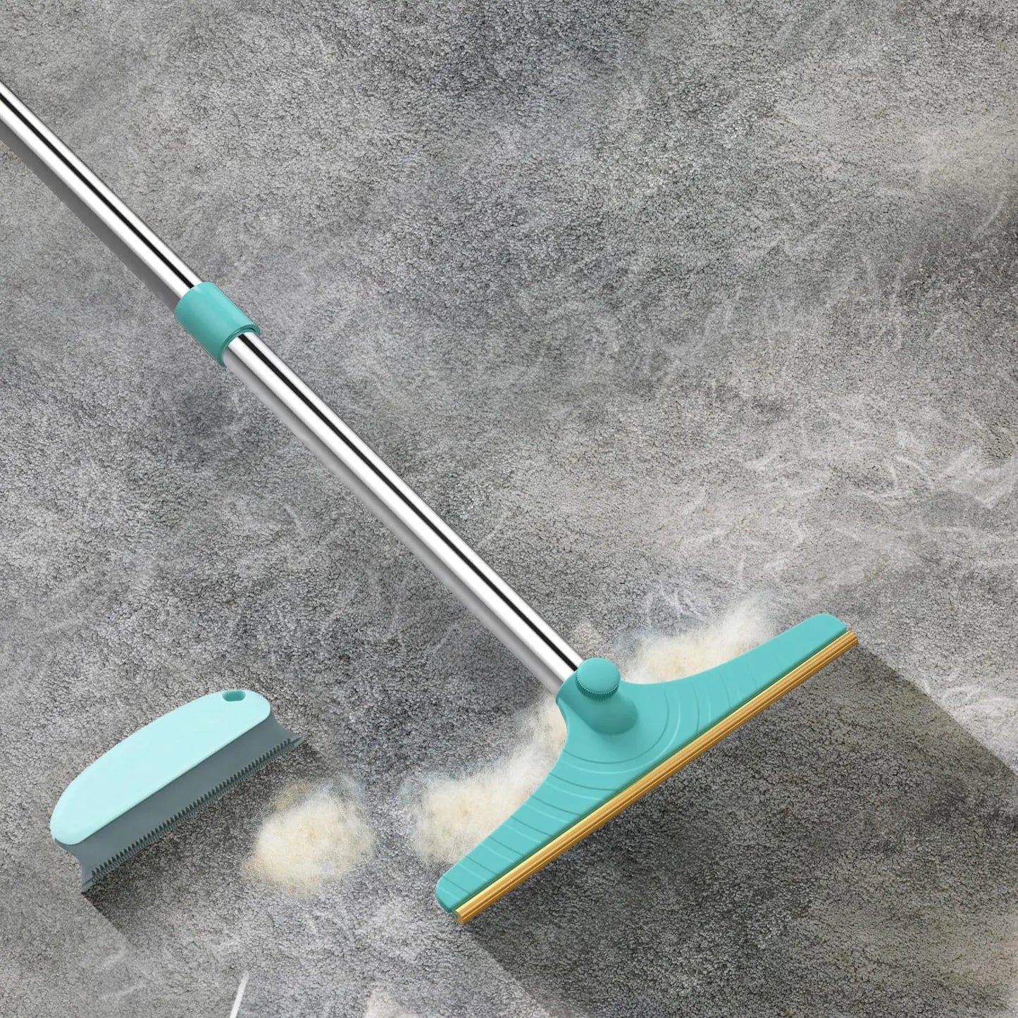 Cat Hair Remover, Adjustable Pet Hair Remover, Pet Cleaning Brush with Hanging Ring, Power Broom, Pet Hair Remover Tool for Carpets Floor Use, Valentine'S Day Gift, Hair Removal