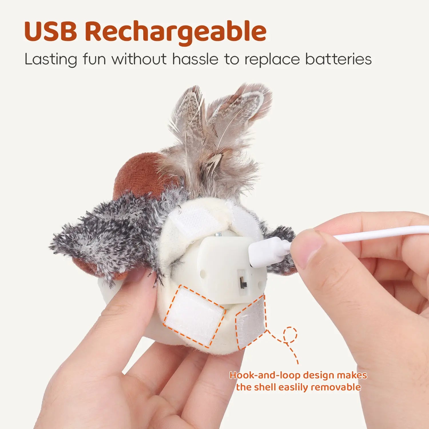 Potaroma Cat Toys Flapping Bird, Lifelike Chirping Cat Kicker, Rechargeable Touch Activated Interactive Kitten Toy #Summervibes #Petlovers