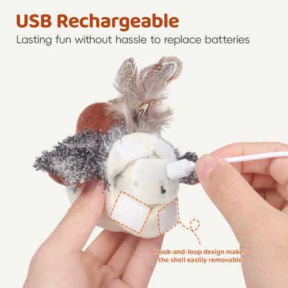 Potaroma Cat Toys Flapping Bird, Lifelike Chirping Cat Kicker, Rechargeable Touch Activated Interactive Kitten Toy #Summervibes #Petlovers