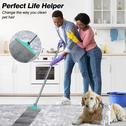 Cat Hair Remover, Adjustable Pet Hair Remover, Pet Cleaning Brush with Hanging Ring, Power Broom, Pet Hair Remover Tool for Carpets Floor Use, Valentine'S Day Gift, Hair Removal