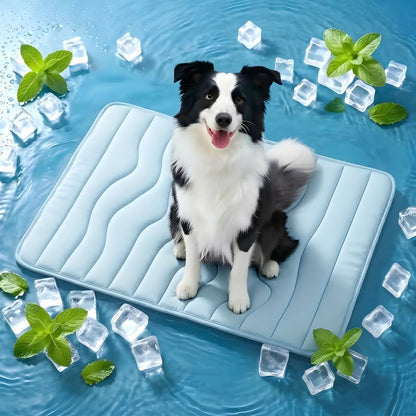 Vagascape Cooling Pet Mat, Eco-Friendly Cooling Pad for Large Dog, Summervibes Cooling Mats for Dog Bed, Cool Dog Stuff, Washable Pet Mat, Use in Crate, Trunk, Camping, Outdoors, Portable,Machine Washable, Durable, without Gel, Outdoorfun, Dog Cooling Bed
