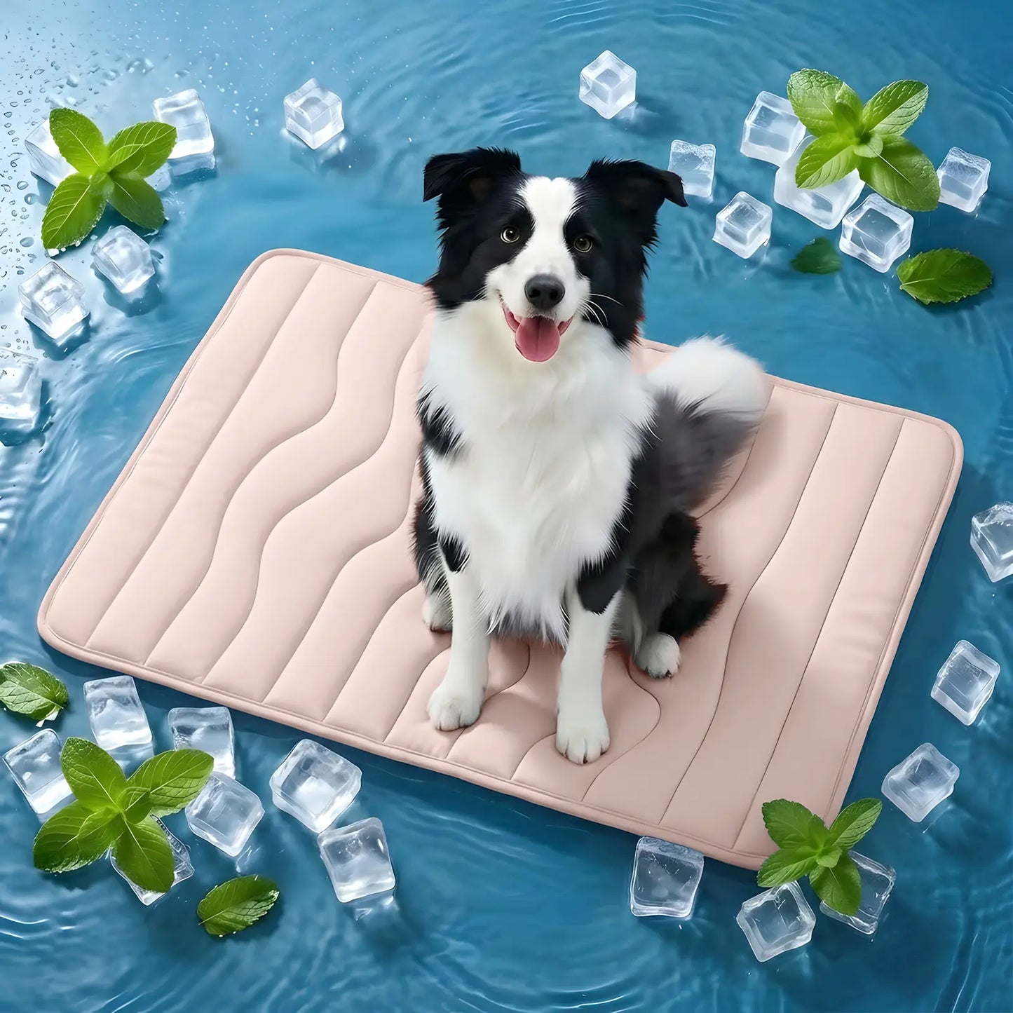 Vagascape Cooling Pet Mat, Eco-Friendly Cooling Pad for Large Dog, Summervibes Cooling Mats for Dog Bed, Cool Dog Stuff, Washable Pet Mat, Use in Crate, Trunk, Camping, Outdoors, Portable,Machine Washable, Durable, without Gel, Outdoorfun, Dog Cooling Bed