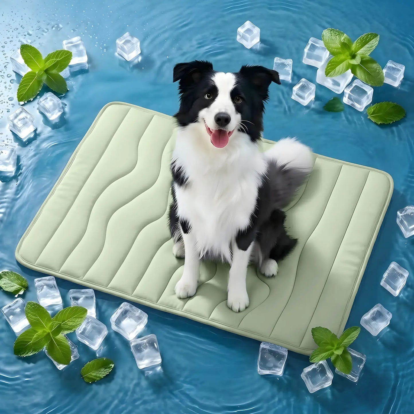 Vagascape Cooling Pet Mat, Eco-Friendly Cooling Pad for Large Dog, Summervibes Cooling Mats for Dog Bed, Cool Dog Stuff, Washable Pet Mat, Use in Crate, Trunk, Camping, Outdoors, Portable,Machine Washable, Durable, without Gel, Outdoorfun, Dog Cooling Bed