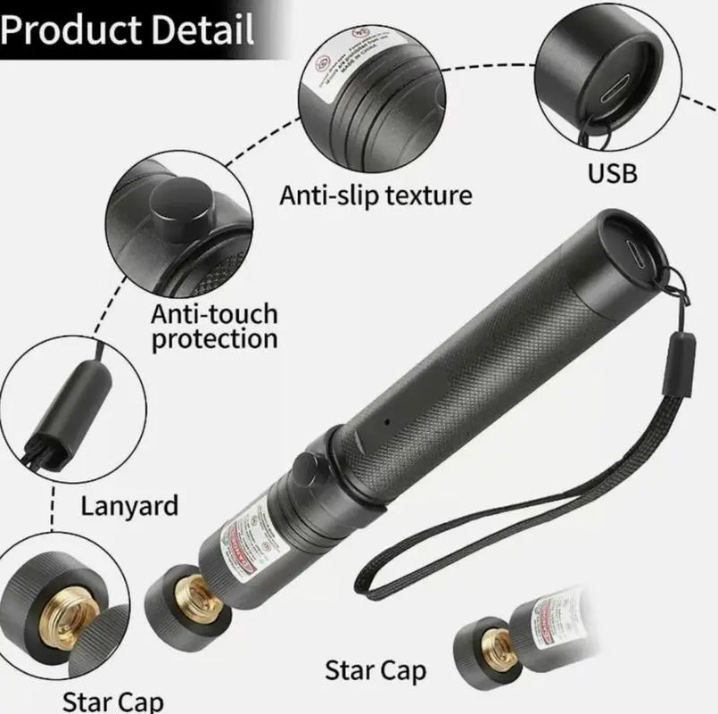 [Already Have 10K Favorites]Rechargeable Green Light Laser Cat Toy for Dogs & Cats/ Line Light Flashlight Long Distance Range for TV/LED/LCD Screens Flashlights Presentation, Laser Pointer Cat Toy，Office / Outdoors / Astronomic / Construction