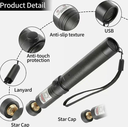 [Already Have 10K Favorites]Rechargeable Green Light Laser Cat Toy for Dogs & Cats/ Line Light Flashlight Long Distance Range for TV/LED/LCD Screens Flashlights Presentation, Laser Pointer Cat Toy，Office / Outdoors / Astronomic / Construction