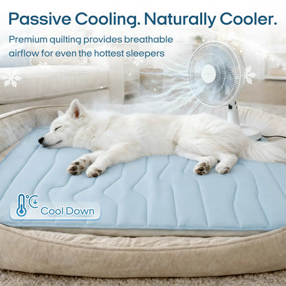 Vagascape Cooling Pet Mat, Eco-Friendly Cooling Pad for Large Dog, Summervibes Cooling Mats for Dog Bed, Cool Dog Stuff, Washable Pet Mat, Use in Crate, Trunk, Camping, Outdoors, Portable,Machine Washable, Durable, without Gel, Outdoorfun, Dog Cooling Bed