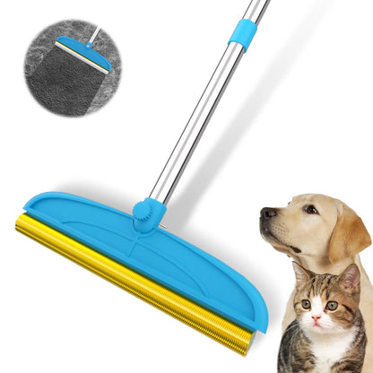 Cat Hair Remover, Adjustable Pet Hair Remover, Pet Cleaning Brush with Hanging Ring, Power Broom, Pet Hair Remover Tool for Carpets Floor Use, Valentine'S Day Gift, Hair Removal