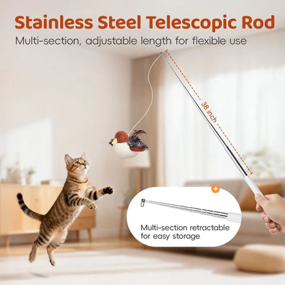 Potaroma Cat Toys Flapping Bird, Lifelike Chirping Cat Kicker, Rechargeable Touch Activated Interactive Kitten Toy #Summervibes #Petlovers