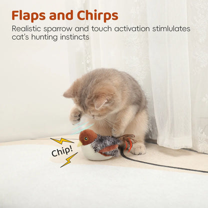 Potaroma Cat Toys Flapping Bird, Lifelike Chirping Cat Kicker, Rechargeable Touch Activated Interactive Kitten Toy #Summervibes #Petlovers