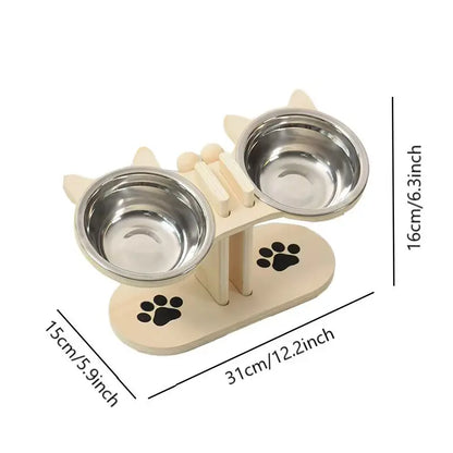Multi-Layer Elevated Cat Feeder with Stainless Steel Food & Water Bowls, Adjustable Height Design, Includes 3 Stands, Easy-To-Assemble & Portable, Ideal for Multiple Cats, Feeding Supplies for Pet Lovers